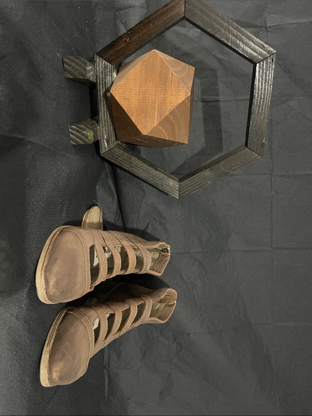 Free People Brown Cutout Heeled Ankle Boots
